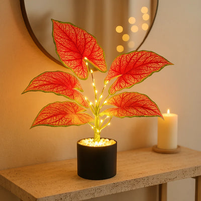 Crimson Monstera Lamp 3