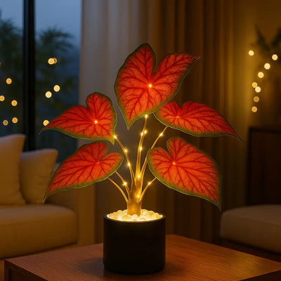 Crimson Monstera Lamp 5