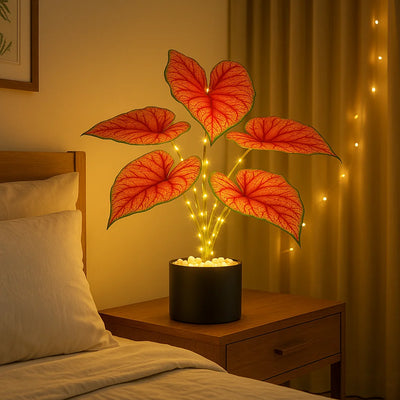 Crimson Monstera Lamp 6