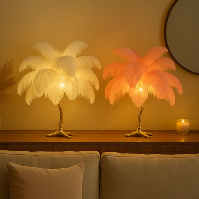 Ostrich Feather Table Lamp 1