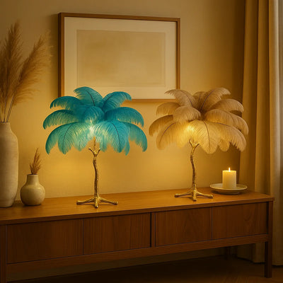 Ostrich Feather Table Lamp 2